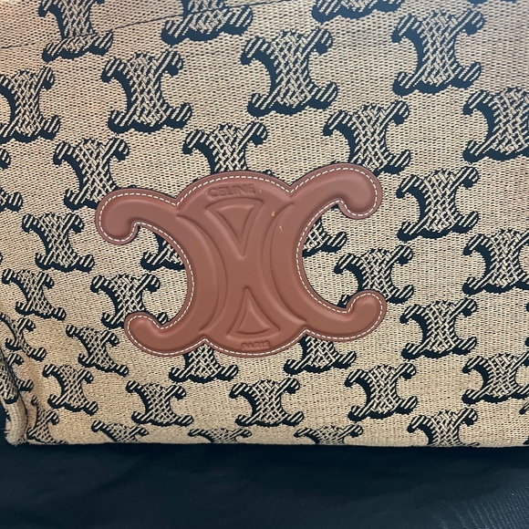 CELINE large Cabas Thais Textile with Triomphe Color Camel - Picture 7 of 12